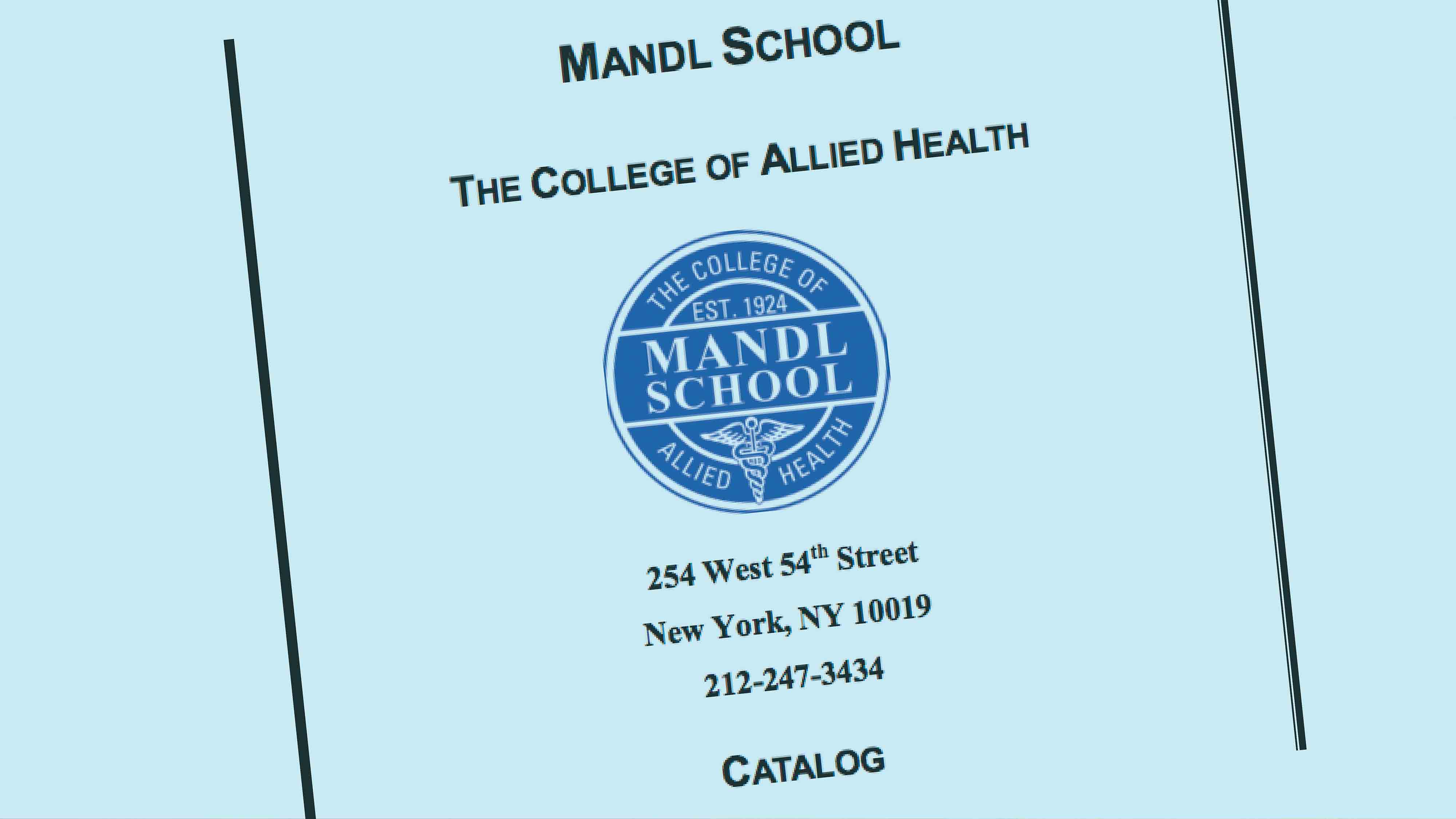 Mandl School Catalog cover